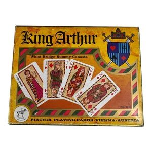 Piatnik King Arthur Vintage Playing Cards Double Deck Vienna Austria No 2140